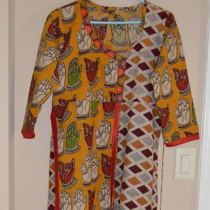 ETHNIC KALAMKARI PRINT LONG SALWAR TOP L - XL